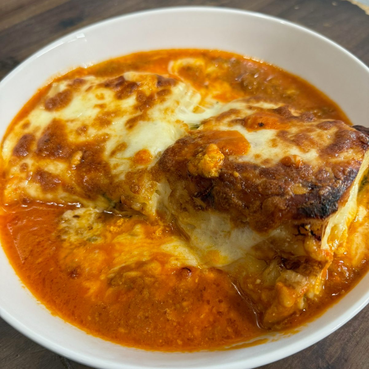Beef Bolognese Sauce Lasagna.